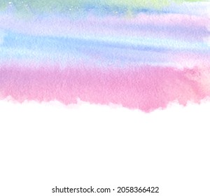 Striped abstract paper texture watercolor vector template, banner. Grunge hand drawn wallpaper, colorful background, cover, design
