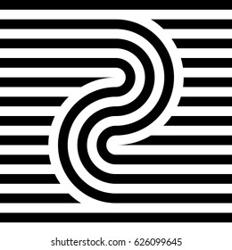 Striped abstract seamless pattern background tile. Black and white retro stripy vector illustration. Textile fabric design element.