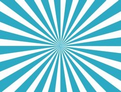Striped Abstract Vector Background. Blue And White Rays From The Middle.