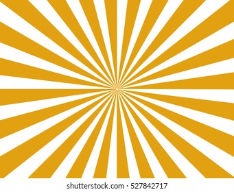 Striped Abstract vector background. Yellow and white rays from the middle.