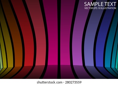 Striped abstract vector colorful background illustration template - Vector striped abstract background illustration