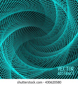 Striped Abstract Wave Background. Structural Colorful Texture Pattern. 3d Illustration. Vector Illustration