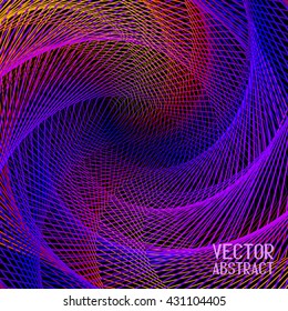 Striped Abstract Wave Background. Structural Colorful Texture Pattern. 3d Illustration. Vector Illustration