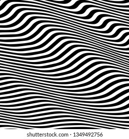 Fondo ondulado abstracto rayado. impresión de cebra en blanco y negro. ilustración. Tela de la moda moderna telón de fondo