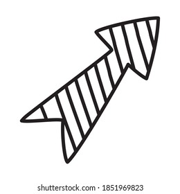 icono de flecha rayada sobre fondo blanco, estilo de línea, ilustración vectorial