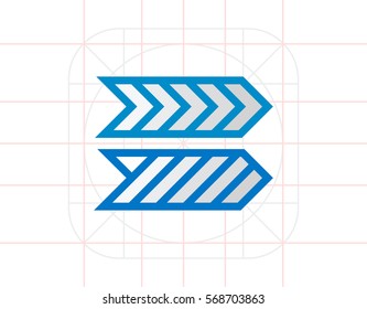 Striped Arrows Vector Icon