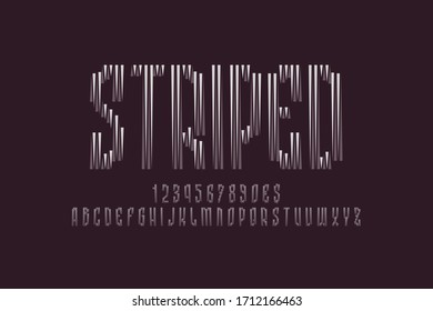 Striped Artistic Display Font Bicolor Letters Stock Vector (Royalty ...