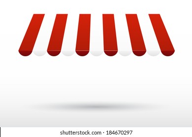 Striped awning