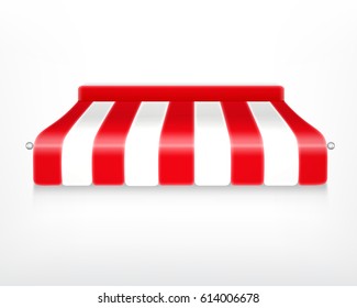 Striped awning. Protection from sun. Vector icon. EPS10