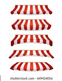 Striped Awnings For Market Store/
Illustration of a set of striped awnings for shop and market store