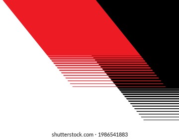 
Striped background with black and red shapes blending smoothly into one another. Trendy vector background