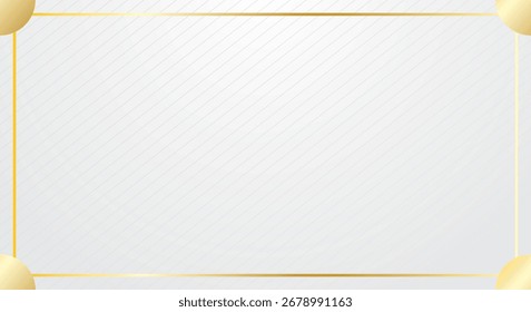 Plano de fundo listrado para certificado com moldura dourada