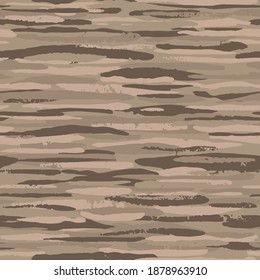 Striped background with dry brush strokes. Vector seamless pastel light beige background. Camouflage hand draws grunge texture
