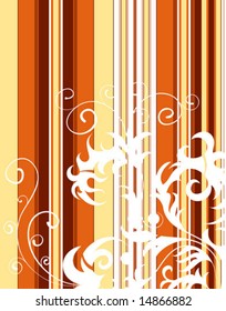 Striped background with flower, element for design, vector illustration
