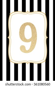 Striped background with frame 9 glitter gold card