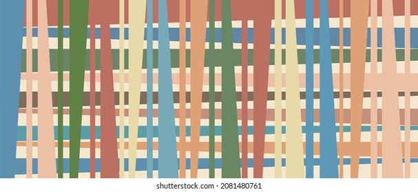 Striped background with geometric shapes. Template for wallpaper, screensavers, modern design in pastel shades of color.