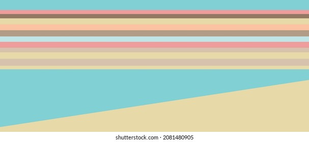 Fondo rayado con formas geométricas. Plantilla para papel pintado, salvapantallas, diseño moderno en tonos pastel.