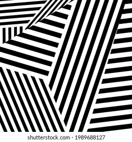 striped background. Geometric vector pattern with triangular elements. abstract ornament for wallpapers and backgrounds. Black and white colors. 