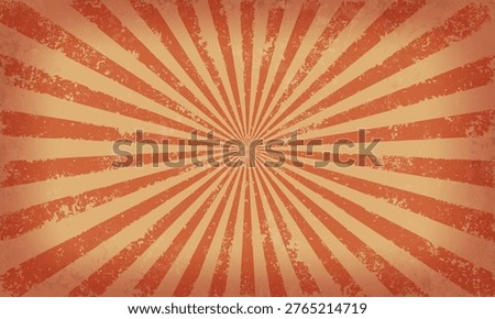 Striped background with grunge effect. Retro circus or carnival style. Vintage backdrop. Vector illustration.