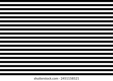 Striped background with horizontal straight black and white stripes. Seamless and repeating pattern.