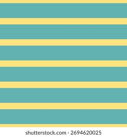 Striped background with horizontal straight light blue and yellow stripes. Seamless and repeating pattern. Editable vector illustration.