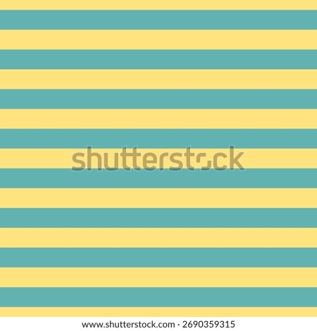 Striped background with horizontal straight light blue and yellow stripes. Seamless and repeating pattern. Editable vector illustration.