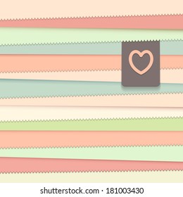 Striped background with label. Vector illustration.