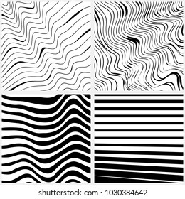 Striped background or pattern. Horizontal and diagonal lines texture. Vector illustration