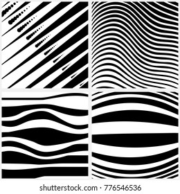 Striped background or pattern. Horizontal and diagonal lines texture. Vector illustration