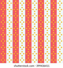 striped background and polka dot