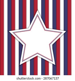 Striped background with star in the center in USA colors
