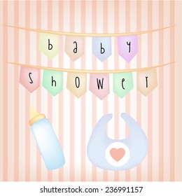 a striped background with text and a bottle