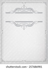 Striped Background Texture . Vector Retro Frame with Scroll Elements . 