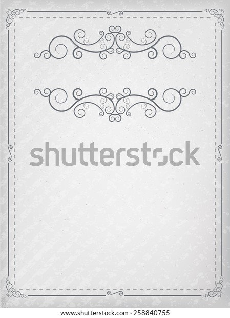 Striped Background Texture . Vector Retro Frame with\
Scroll Elements . 