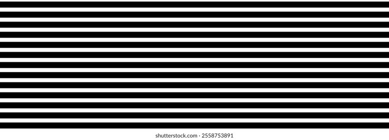 Striped background with vertical straight black and white stripes. Seamless and repeating pattern. Editable vector illustration. Realistic lines with repeat stripes texture.Simple geometric background