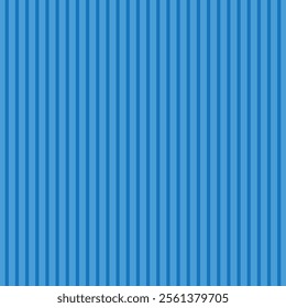 Striped background with vertical straight blue and white stripes. Seamless and repeating pattern. Editable vector