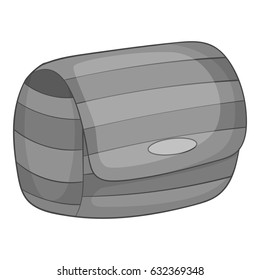 Striped bag icon in monochrome style isolated on white background vector illustration