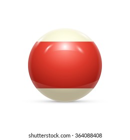 Striped ball. 3d Sphere with Texture. Ball isolated on white background. Vector illustration