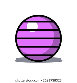 Striped ball rests playfully indoors graphic art