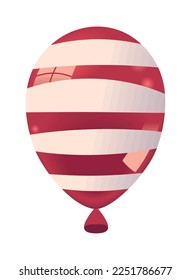striped balloon icon flat isolated