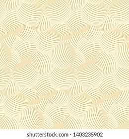 striped balls floating seamless pattern in gold ivory shades