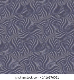 striped balls floating seamless pattern in retro blue shades