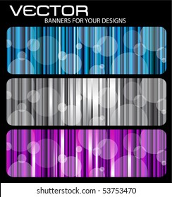 Striped banners for your designs, vector