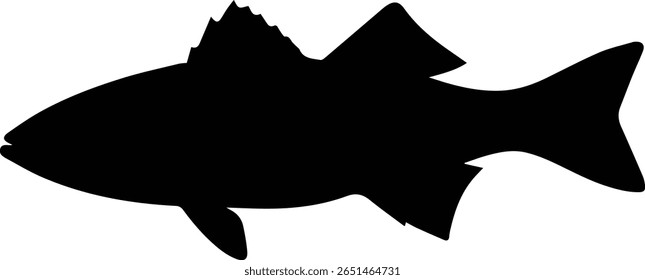 Striped Bass Fish Vetor - Silhueta Striper para T-Shirts de pesca, adesivos e logotipos