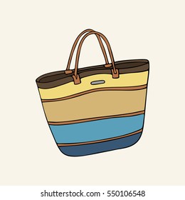 Striped Beach Bag Stock Vector (Royalty Free) 550106548
