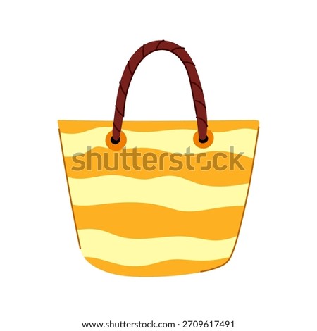 Striped beach bag offering a vibrant accessory for summer holidays, travel, and poolside relaxation, embodying warm weather adventures and sun filled leisure activities with a casual style