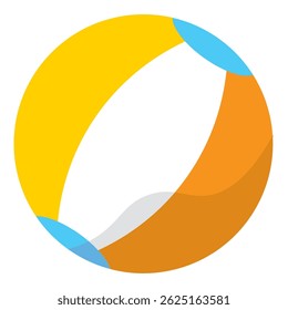 Icono de pelota de playa rayada. Ilustración vectorial