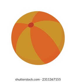 Striped beach ball isolated on white background. Children's toy. Game for everyone. Vector illustration