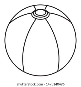 Striped beach rubber ball ,vector illustration graphic design.