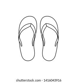 striped beach sandals on white background